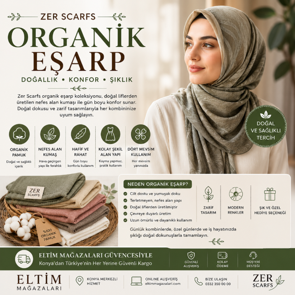 Organik Eşarp ile Doğallığı ve Zarafeti Bir Arada Yaşayın