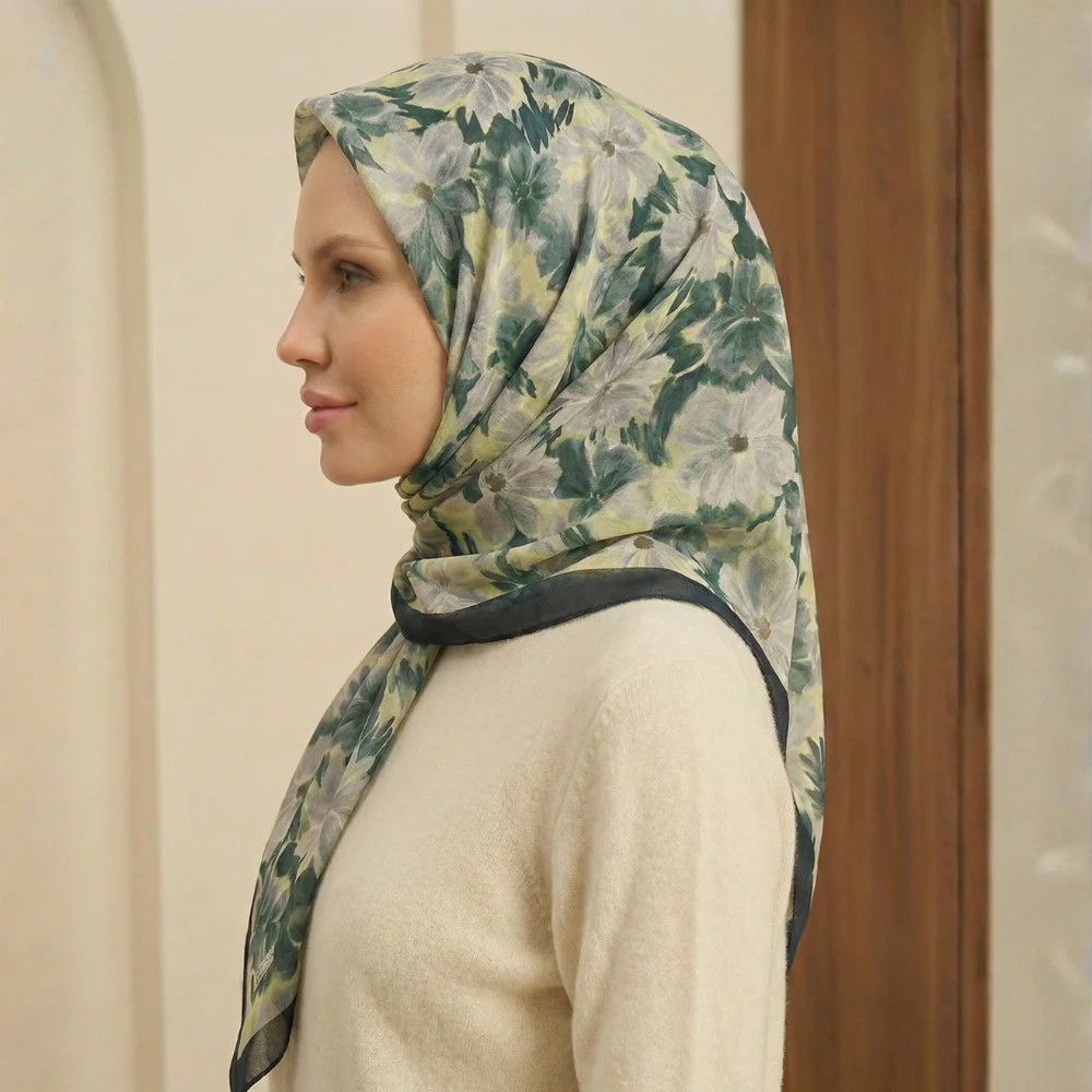 Zer Scarf Organik Mix - Doğa Esintisi İri Çiçekli Şal