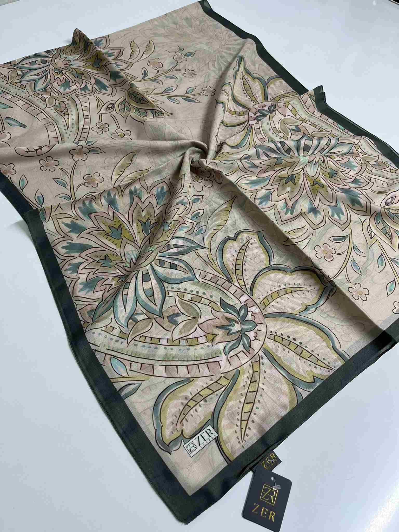 Zer Scarf Organik Mix - Pastel Zarafet Etnik Desenli Şal